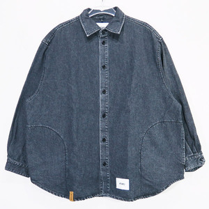 WTAPS ダブルタップス 24SS WCPO 02/LS/COTTON.DENIM ダブルシーピーオー ロングスリーブ コットン デニム シャツ ブラック 長袖 Novk