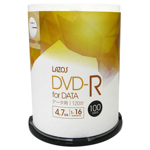 500枚セット(100枚X5個) Lazos データ用 DVD-R L-DD100PX5 /l