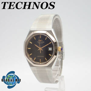 え05445/TECHNOS テクノス/エスパーダ/クオーツ/メンズ腕時計/文字盤 ブラック