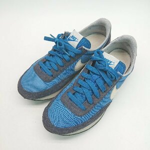 ◇ NIKE ナイキ 418720-407 軽量 紐調節 ブランドロゴ シンプル オシャレ スニーカー サイズ23.5 ブルー レディース E