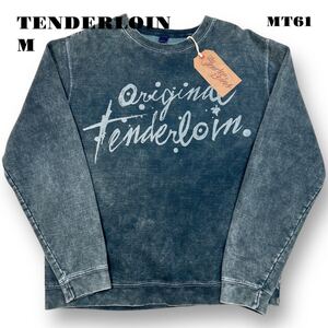 ★年末セール中！ TENDERLOIN テンダーロイン SWEAT ACID DLR スウェット トレーナー クルー ネック M 長袖 ロング スリーブ M ネイビー 紺