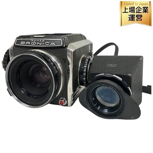 Zenza Bronica CB38404 CM41715 中判カメラ 75mm f/2.8 レンズ 5x ルーペファインダー付 レトロカメラ ゼンザブロニカ ジャンク O9453050