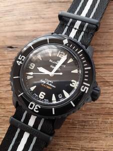 ほぼ未使用 ブランパン スウォッチ 自動巻 OCEAN OF STORMS Bioceramic Scuba Fifty Fathoms swatch SISTEM51