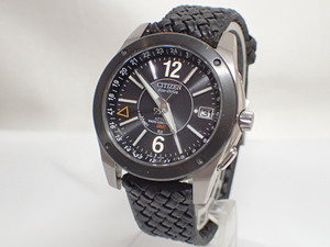 2012[T]CITIZEN シチズン アテッサ GMT 電波ソーラー エコドライブ H116-T012621 メンズ腕時計