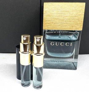 ★グッチ香水・GUCCI POUR HOMME II EDT.★3.5ml入Spray×2本のみ(計7ml)(※画像前左の小(黒)スプレー2本のみ)未使用/箱無/廃盤/入手困難品