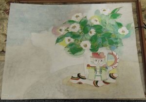 【美品】　水彩画　 イタリア花瓶 富永 ひろみ (Hiromi.T)