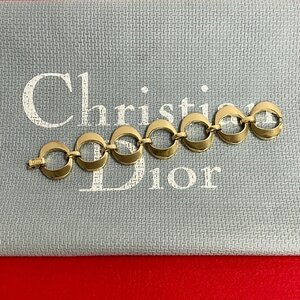 極 美品 希少品 Christian Dior クリスチャン ディオール ヴィンテージ ブレスレット バングル アクセサリー ゴールド レディース 01336