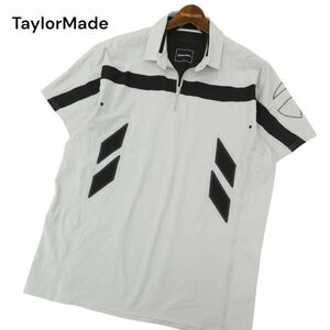 22SS★ TaylorMade テーラーメイド UV 半袖 ハーフジップ ハイブリッド ポロシャツ Sz.O　メンズ 大きいサイズ ゴルフ　C4T03524_4#M