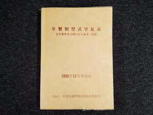 [同梱不可] 年製別型式早見表 1990年12月末現在 平成3年3月発行 日本自動車販売協会連合会 [本6]