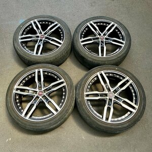 タイヤ付き社外ホイール4本セット　KYOHO AME shallen XF-55(共豊 AME シャレン)　19×7.5J　+55　114.3　5穴　225/45R19