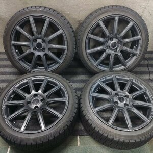 1円～ T9471■205/45R17 DUNLOP WINTERMAXX WM02 社外 7J 4H +45 PCD100★条件付送料無料★ロードスター ノート ヤリス ヴィッツ フィット