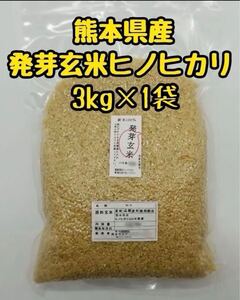 熊本県産 令和6年新米100% 発芽玄米 3kg ヒノヒカリ