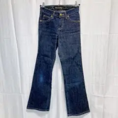 【Vienus Jean】 フレアデニム パンツ (27×33) 紺