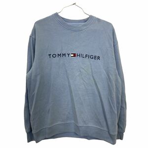 TOMMY HILFIGER クルーネックスウェット Sサイズ トミーヒルフィガー ロゴ刺繍 ライトブルー 古着卸 アメリカ仕入 t2301-3002