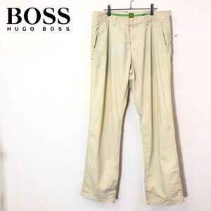 1O1886-F-N◆ HUGO BOSS ヒューゴボス パンツ ボトムス ジッパーフライ ◆ size34 コットン ベージュ 古着 メンズ