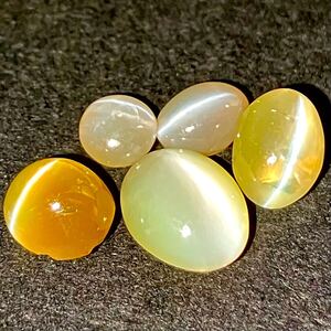 1円〜!!◆クリソベリルキャッツアイおまとめ4ct◆d 約0.8g ルース 裸石 宝石 クリソベリルキャッツアイ jewelry ジュエリー 218