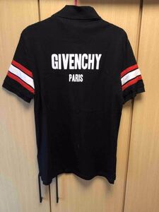 正規 19SS Givenchy ジバンシィ ロゴ スター 星 レザー パッチ 鹿子 ポロシャツ 黒 M