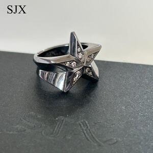 SJX silver925 ダイヤモンド スター リング 星 シルバー diamond 高級 ジュエリー 指輪 モード シルバーアクセ アメカジ