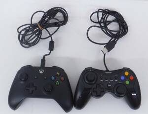 ゲームコントローラー 2点まとめ ＊XBOX ONE＊ELEVOM JC-U3613M BK Xinput/DirectInput両対応 Windows Xbox360 ＊USB接続 ＊ジャンク品