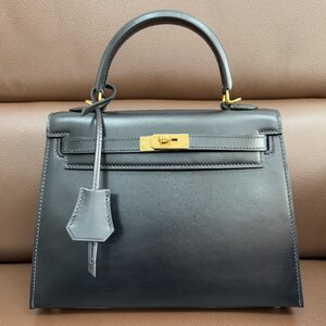 超人気 新品未使用 ■HERMES エルメス■ ケリー25 KELLY ボックスカーフ W刻印 外縫い 2way ハンドバッグ ゴールド金具 レディース