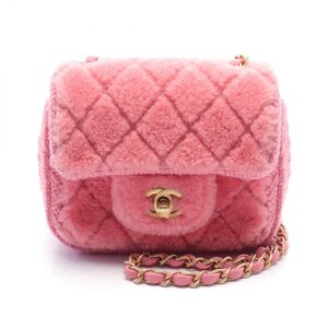 シャネル ミニマトラッセ ブランドオフ CHANEL ファブリック ショルダーバッグ ボア/ウール 中古 レディース