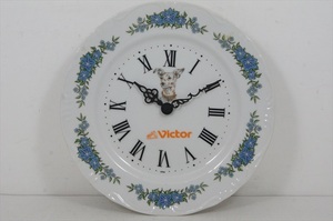 [珍品]Victor 額皿時計 ビクター犬 ニッパー 置き時計 掛け時計 非売品 日本製 インテリア ノベルティ 雑貨