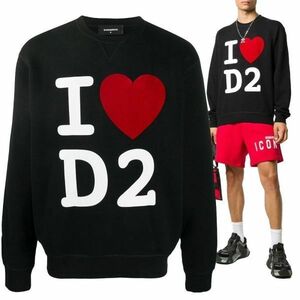 定価6.2万(ディースクエアード)DSQUARED2ハート スウェットシャツL