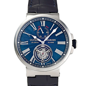 ユリス・ナルダン ULYSSE NARDIN マリーン トゥールビヨン 1283-181/E3 ブルー文字盤 中古 腕時計 メンズ