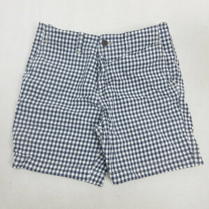 H■アバクロンビー&フィッチ/Abercrombie&Fitch チェック柄 コットンショーツ ハーフパンツ【32】紺/MENS■136【中古】