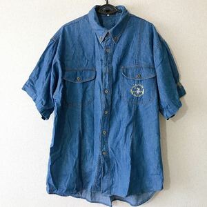 VINTAGE POLO MAJOR デニムシャツ ダブルポケット 半袖 L