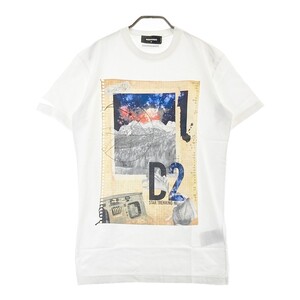 DSQUARED2 ディースクエアード S74GD0285 半袖 Tシャツ ダメージ加工 ホワイト系 M [240101272311] メンズ