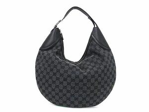 ■新品同様■ GUCCI グッチ 297321 204046 GGキャンバス×レザー ワンハンドル ハンドバッグ ショルダー 肩掛け ブラック系 AZ4035