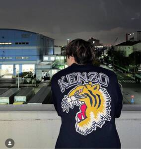 新品　KENZO タイガー　刺繍　ニット　ネイビー　L Varsity セーター