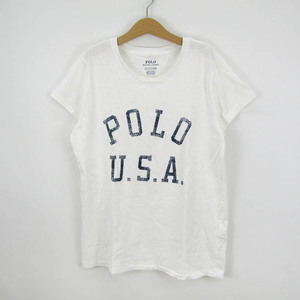 ポロ・ラルフローレン 半袖Tシャツ ロゴT コットン トップス レディース S 160/84Aサイズ ホワイト POLO RALPH LAUREN