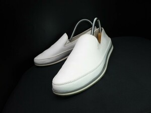 ◆本物保証◆PRADA◆プラダ◆メンズ/レザー/スリッポン/モカシン/ローファー/スニーカー/シューズ/靴/革靴/白/26.5㎝前後★☆極美品☆★