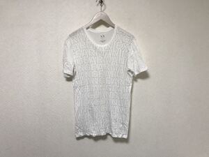 本物アルマーニエクスチェンジARMANI AXコットンロゴプリント半袖TシャツメンズアメカジサーフミリタリービジネススーツS白ペルー製