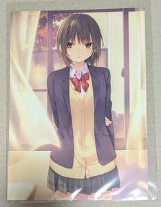 美少女系　オリジナル　A5イラストカード　イラスト展　特典　白峰莉花　制服　珈琲貴族　ロイヤルマウンテン