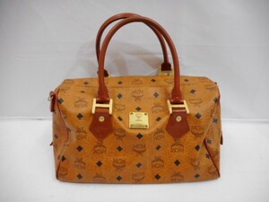 75 送80サ 0211YD07 MCM エムシーエム ヴィセトス ミニボストン ハンドバッグ ブラウン 中古品