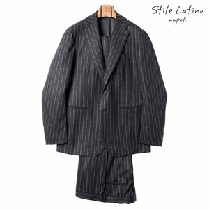 ◆【Stile Latino(スティレラティーノ)/秋冬/ウールフランネルチョークストライプ柄3Bスーツ(VINCENZO)】[stl2360271-52]