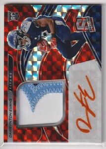 NFL DARRYNTON EVANS JERSEY AUTO 2020 PANINI SPECTRA TITANS AUTOGRAPH PATCH Rookie Card Neon Orange PRIZM /15 枚限定 直筆 サイン