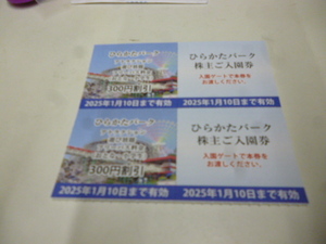 ひらかたパーク　株主入園券　フリーパス割引券　２枚