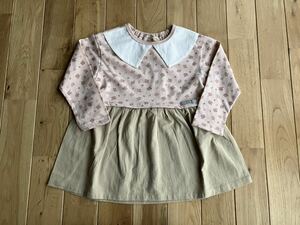 新品 女の子 ベビー ワンピース 長袖 小花柄 100センチ