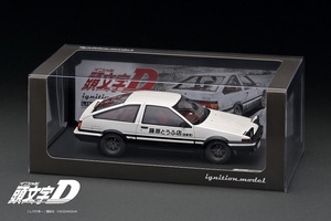 イグニッションモデル 1/18 イニシャル D トヨタ スプリンター トレノ 3ドア GT Apex (AE86) ホワイト/ブラック 頭文字D 藤原拓海