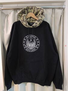 X-LARGE エクストララージ XLARGE PATTERN BLOCKED HOODED SWEATSHIRT パーカ フーディー ブラック XLサイズ 2024 最新人気品