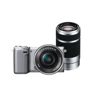 中古 １年保証 美品 SONY NEX-5R E PZ 16-50mm + E 55-210mm シルバー