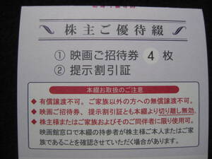 東京テアトル　株主優待券 4枚（2025年上期）男性名義（映画館利用可能）