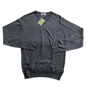 【新品】JOHN SMEDLEY クルーネックニット M ジョンスメドレー HATFIELD コットン CHARCOAL