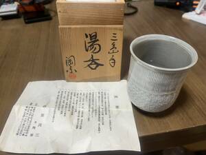 森里良三　陶楽　湯呑　未使用保管品　木箱付き　清水焼　検　陶芸　京都　美術　アンティーク　伝統　工芸品