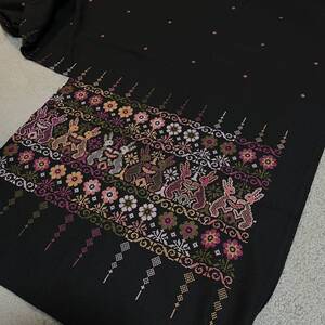 クロスステッチ うさぎ 花 ハギレ ハンドメイド DIY 洋裁 洋服 小物 リメイク 刺繍 手芸