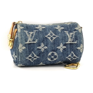 【中古】LOUIS VUITTON トゥルーススピーディ モノグラムデニム ポーチ M95082